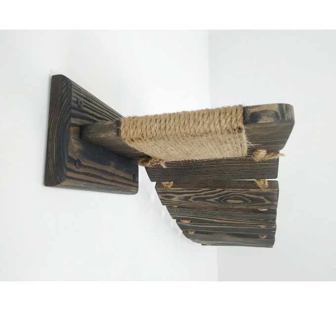 Wall-mounted cat bridge & climbing playground set
