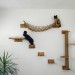 Cat wall furniture set with climbing wall and steps