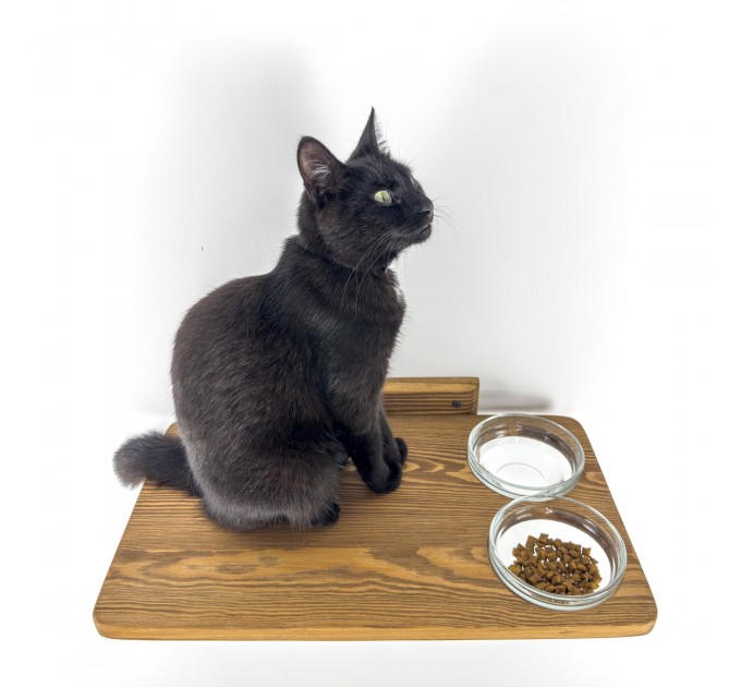 Wall mounted shelf with space for bowls