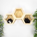 Wooden hexagon cat house – comfortable wall bed