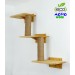 Cat shelves three step wooden bed - Multi-level natural pet haven