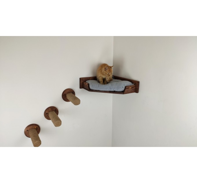 Corner cat bed, cozy nook for feline rest