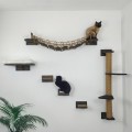 Cat wall furniture set with climbing wall and steps