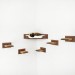 Corner cat wall mount bed wood with 5 pcs stairs