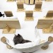 Wooden cat wall furniture set with bridge