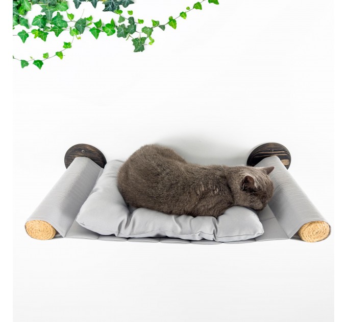 Cat shelf with hammock and wall bed, furniture for cats