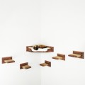 Corner cat wall mount bed wood with 5 pcs stairs