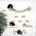 Wooden cat wall furniture set with bridge