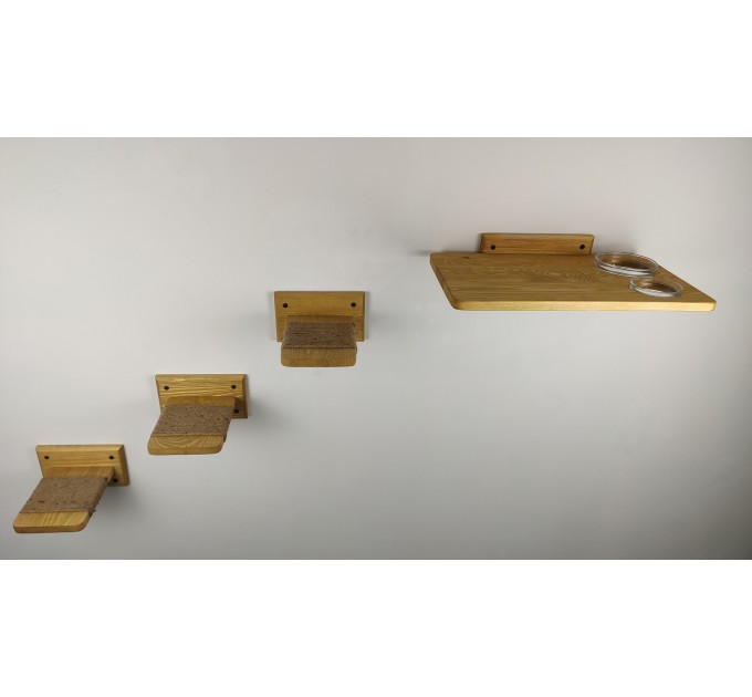 Cat shelves wooden cat food shelf