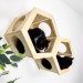 Modern wooden hexagon cat bed – perfect wall-mounted furniture