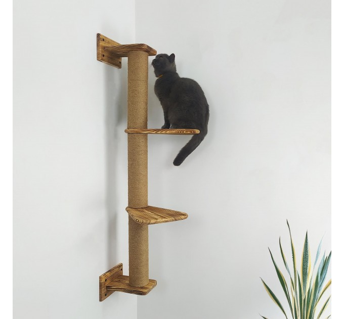 Heavy-duty cat scratcher and climbing structure for active felines