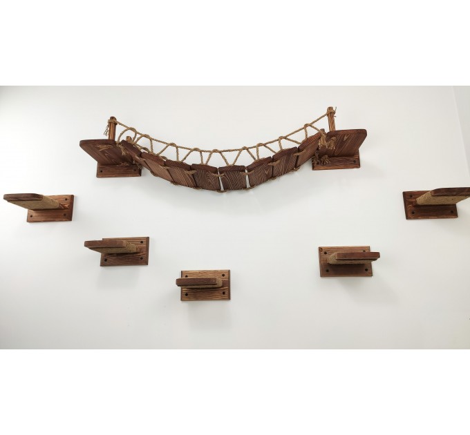 Cat climbing wall playground – bridge and step set