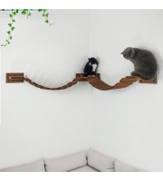 Wall-mounted cat bridge – comfortable floating wooden climbing furniture