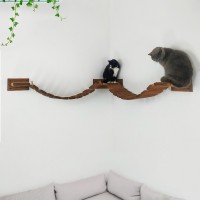 Wall-mounted cat bridge – comfortable floating wooden climbing furniture