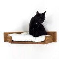 Wall-mounted corner bed for cat – modern wooden design