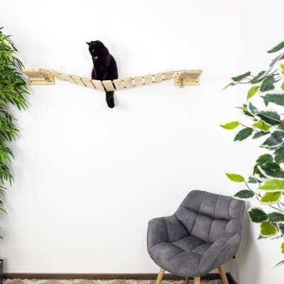Wooden cat bridge – ceiling walkway & wall-mounted furniture