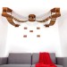 Cat ceiling furniture set with hexagon shelves and wooden floating bridge
