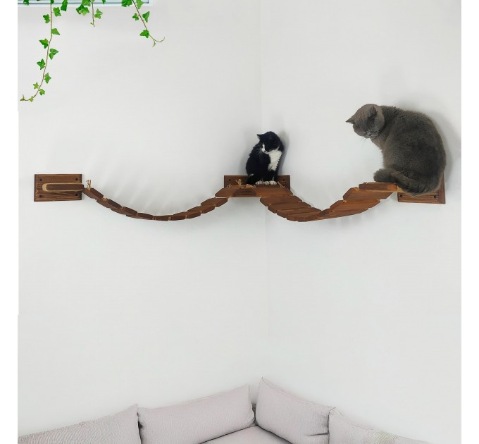 Floating cat bridge with shelves – perfect for big cats