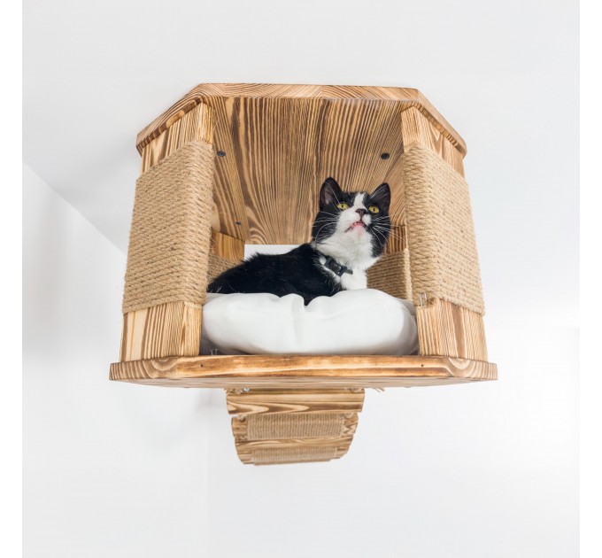 Ceiling cat furniture set with bed and bridge
