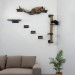 Cat wall furniture set with climbing wall and steps