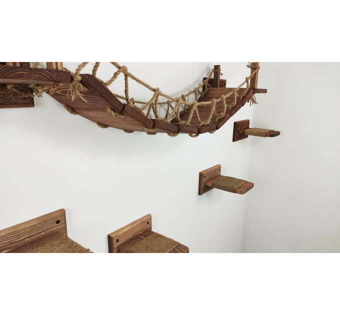 Cat climbing wall playground – bridge and step set