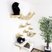Wooden cat wall furniture set with bridge
