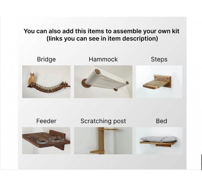 Luxury cat furniture, floating shelves and steps for elevated elegance