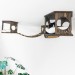Hexagon shelves with ceiling mounted bridge - wooden ceiling playground set