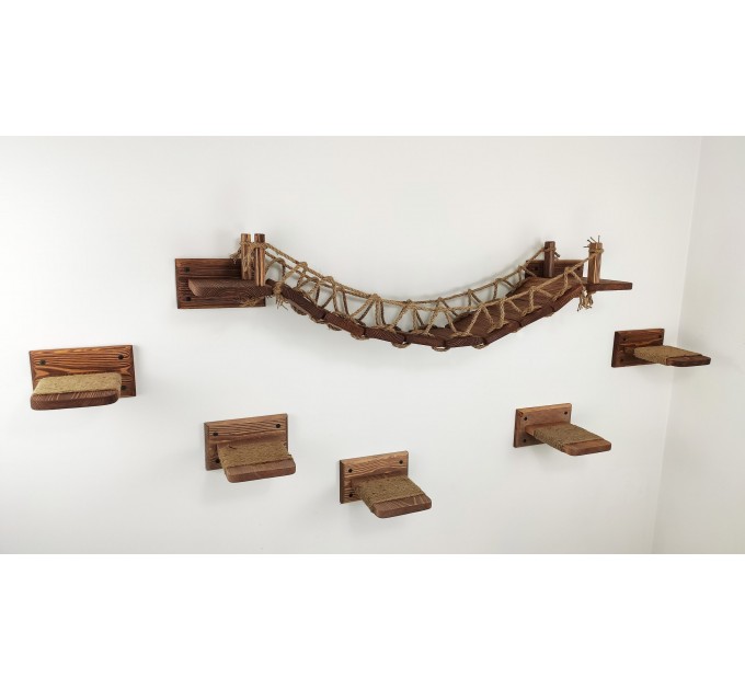 Cat climbing wall playground – bridge and step set