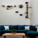 Wooden wall mounted furniture set for cats