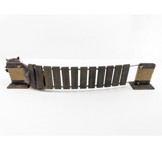 Cat furniture set with bridge and scratcher – cozy climbing tower