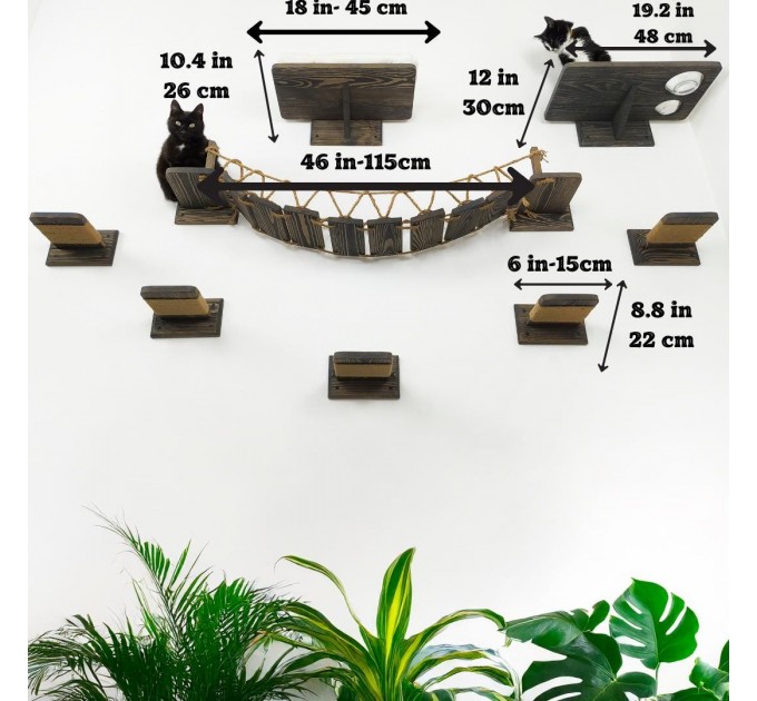 Floating kitten play furniture, sturdy shelves for climbing and lounging