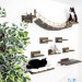 Cat bridge for wall black with 5 steps, cat wall shelves cat wall furniture