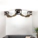 Ceiling mounted bed with pillow and 3 hexagon ceiling shelf