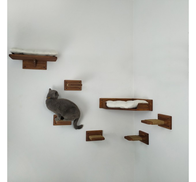 Wall mounted cat furniture set