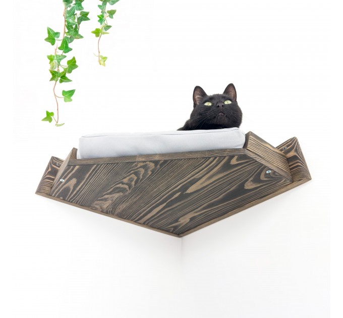 Comfortable wood cat bed