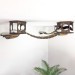 Wall-mounted bed and bridge with wooden kitten house
