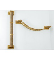 Wall-mounted cat bridge set – wooden bridge and scratching post