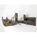 Climbing cat bridge set with feeder and steps – wall-mounted playground