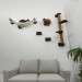 Wooden wall mounted furniture set for cats