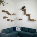 Modern wooden cat wall furniture with bridge