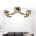 Ceiling mounted bed with pillow and 3 hexagon ceiling shelf