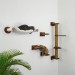 Wooden wall mounted furniture set for cats