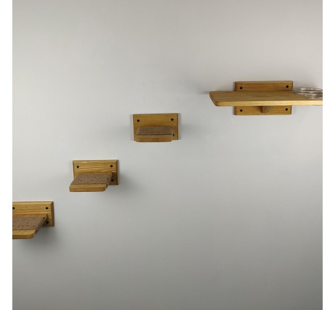 Cat shelves wooden cat food shelf