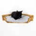 Wall-mounted corner bed for cat – modern wooden design