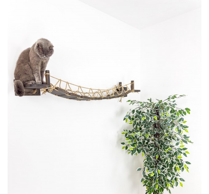 Comfortable wall-mounted cat bridge – custom gift for cat lovers