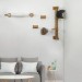 Wooden wall mounted furniture set for cats