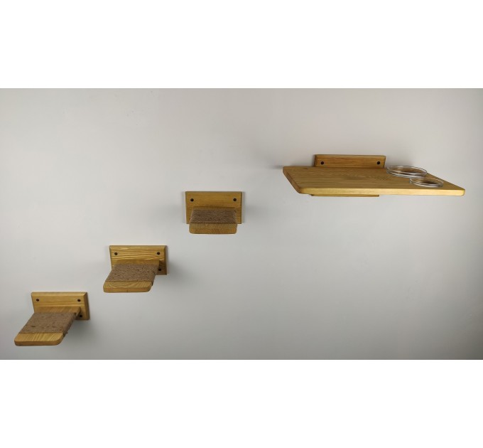 Cat shelves wooden cat food shelf