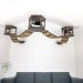 Wall-mounted bed and bridge with wooden kitten house