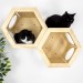 Modern wooden hexagon cat bed – perfect wall-mounted furniture